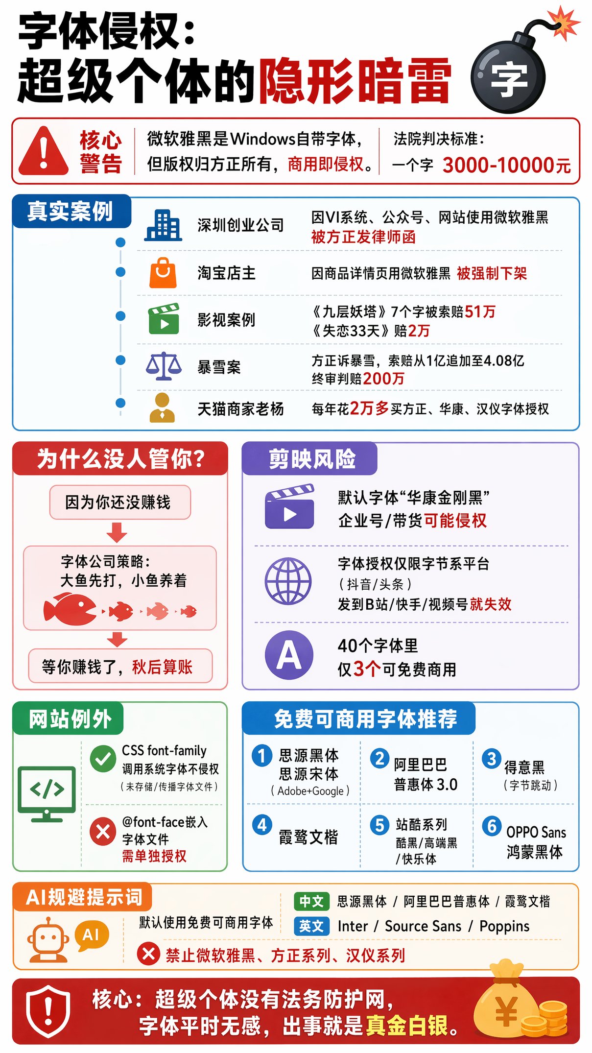 字体侵权：超级个体的隐形暗雷